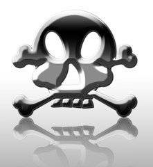 Silver skull with crossed bones