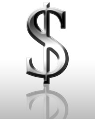 Dollar symbol on a white background