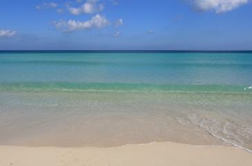 Desert beach in Cuba with white sand and beautifull ocean