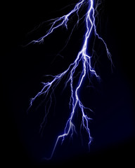 Lightning flash on black background