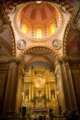 Fototapeta na wymiar Guadalupita Church Interior Altar Cross Dome Morelia Mexico