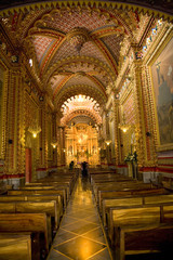 Fototapeta premium Ornate Guadalupita Church Interior Morelia Mexico 