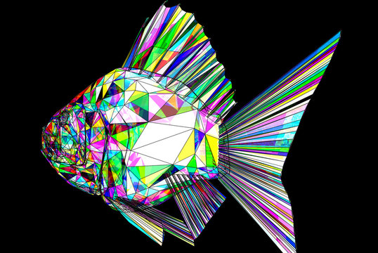 Colorful cut glass fish