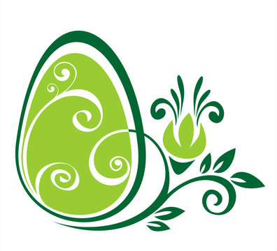 easter egg and green pattern