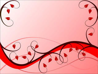 Red Abstract Floral Background