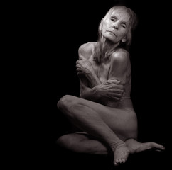 Beautiful Classic Portrait of a nude 85 year old woman © Laurin Rinder