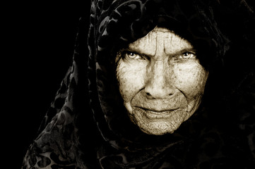 Fototapeta na wymiar Stunning Portrait image of a russian peasant woman
