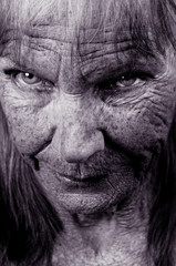 Striking Image of an Elderly lady with depression