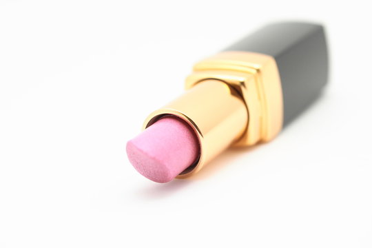 Pink lipstick in grey tube