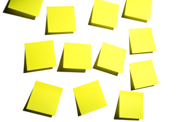 Sticky notes on white