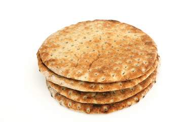 Pita flat bread isolated on white