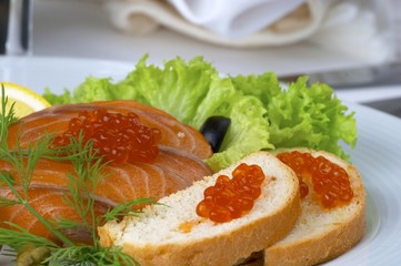 Fresh salad from a fish