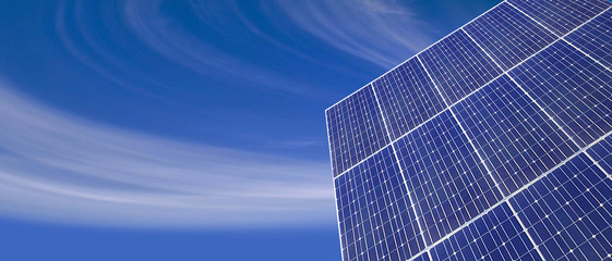 Solar panel and great sky panorama
