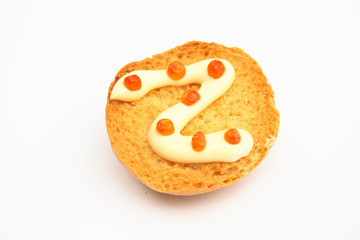 sandwich with red caviar