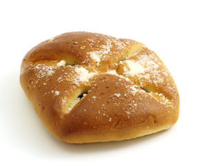 buns filled with fruit jam isolated on white