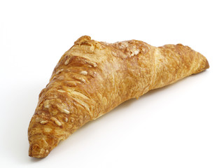 single croissant isolated on white background