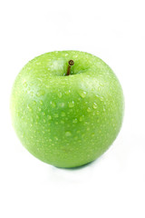 fresh green apple on white