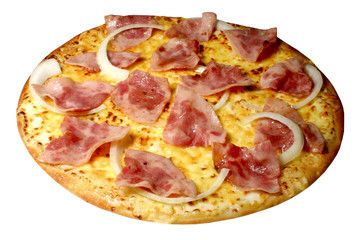 Pizza schinken zwiebeln