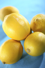 Zitronen vor blauem Hintergrund