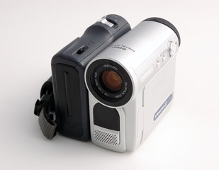 DV video camera with white color back ground
