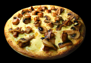 Pizza champignons hähnchenbrust