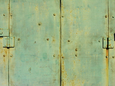 Green Metal Door Detail