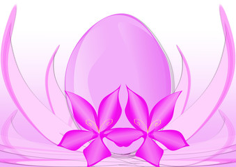 Uovo di Pasqua fiori fucsia