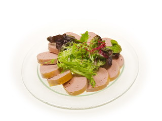 barbarie enten leber terrine mit schlemmersalat