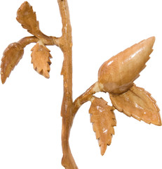 Wooden rose leaves 