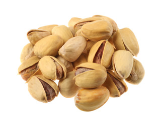 Pistachio nut group isolated on white background