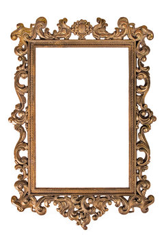Very old picure golden frame with space for your text/photo. 