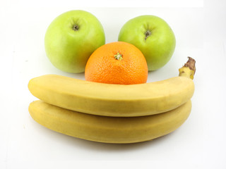 Apples, bananas and orange. smile