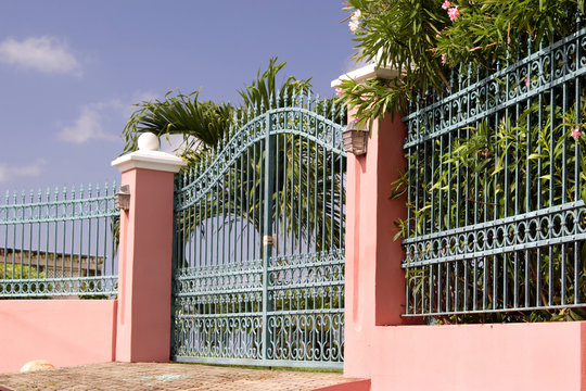 Ornate Caribbean Front Gate