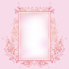 pink  background with lovely decorative ornament