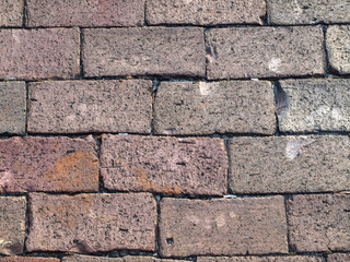 Fototapeta premium Horizontal brick street close up