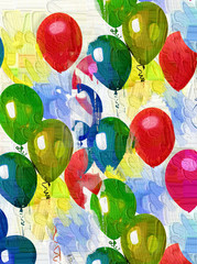 painted balloons background