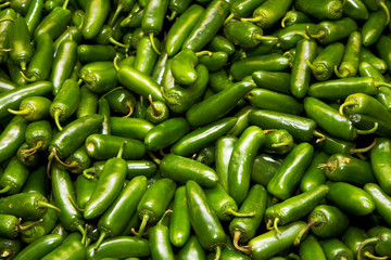 Bunch of Green Jalapeño Peppers