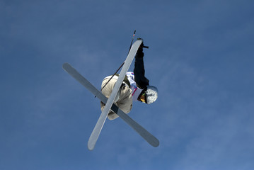 Freestyle skier in les Arcs. France