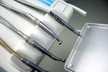 Dentists instruments in the clinic