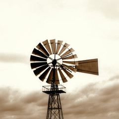 old windmill in sepia - 6490772