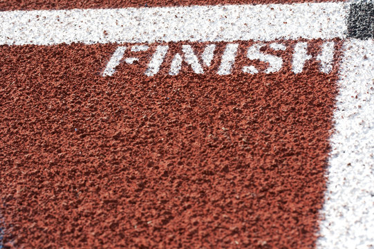 a macro picture of a track and field venue