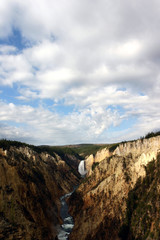 Fototapeta na wymiar Yellowstone Falls and River Background
