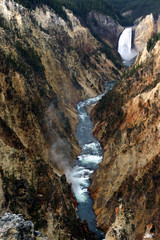 Yellowstone Falls and River Background