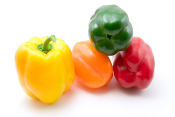 isolated peppers on white background