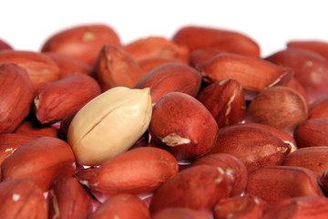 Peanut set isolated on white background detail