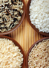 Rice set detail view with brown plate