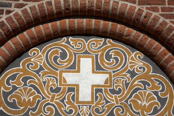 church   in denmark a sunny summer day. Red bricks