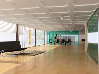 modern open office interior(3D rendering)