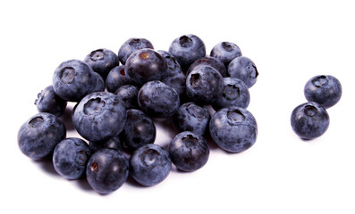 sweet bilberries on white background