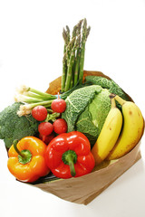 Top view of groceries bag